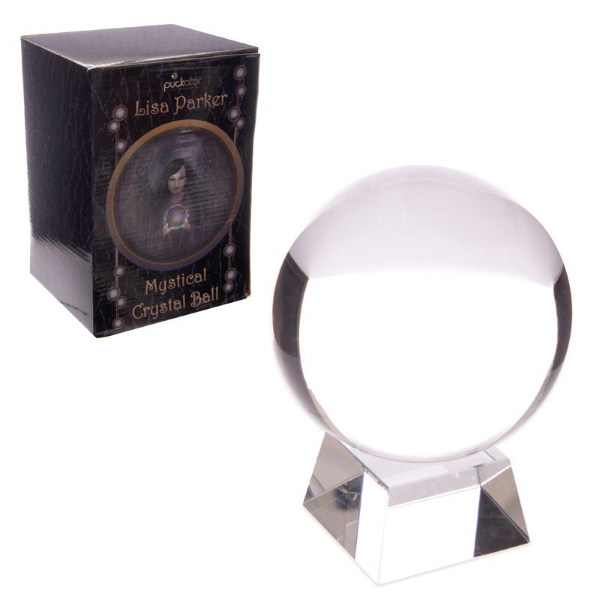 Sfera di cristallo 10 cm con supporto di vetro