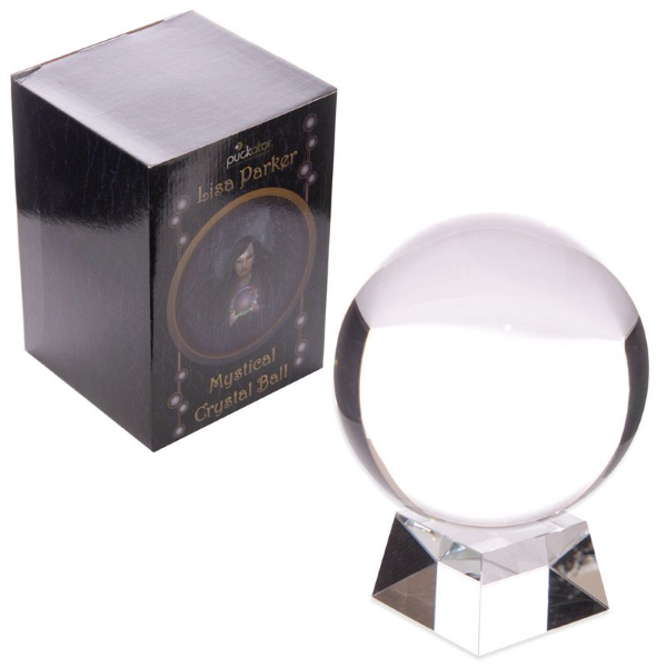 Sfera di cristallo 14 cm con supporto di vetro