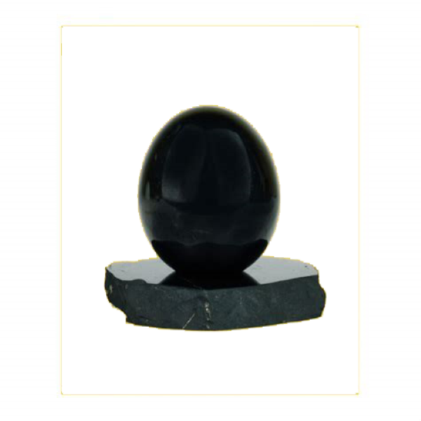Uovo di Shungite 6 cm con supporto