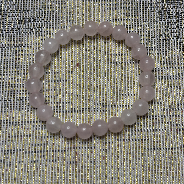Bracciale per bambini in quarzo rosa - sfera 6mm
